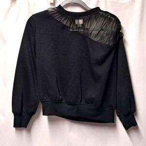 Maeve Black Sheer Accent Sweater